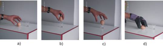Egg pick-and-place manipulative task requiring accurate object positioning with required contact force grasping.